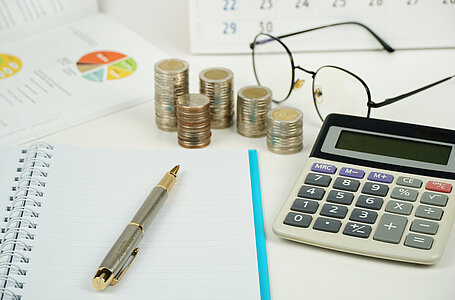 Money, coins, calculating, calculator,